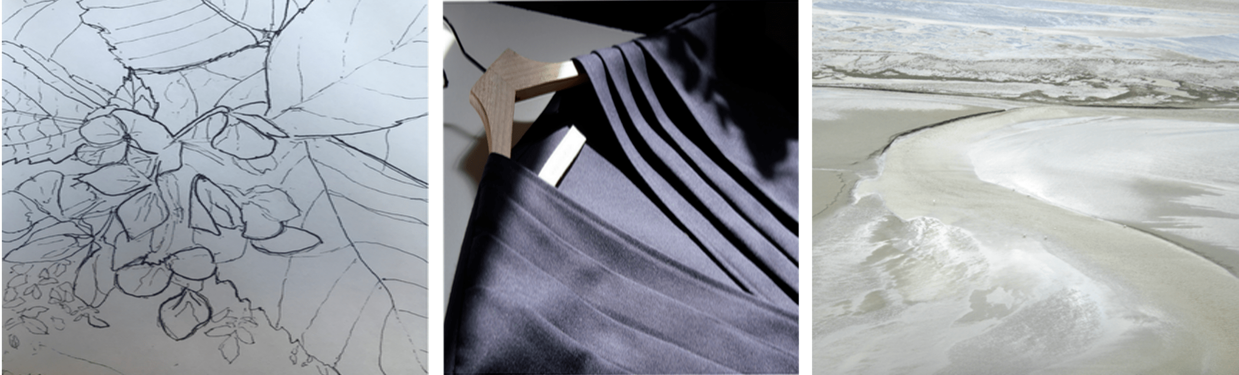 Pleated fabric on hanger